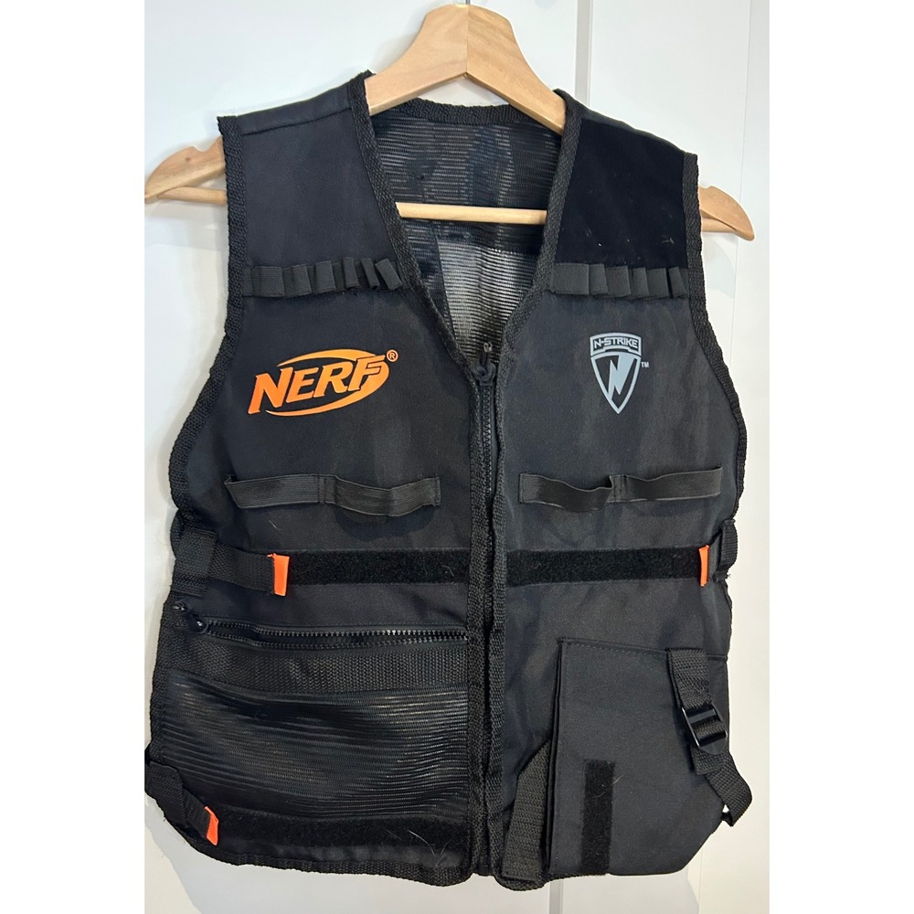 Nerf N-Strike Elite Tactical Vest Black Adjustable Mesh‎ Back Dart Storage Gear